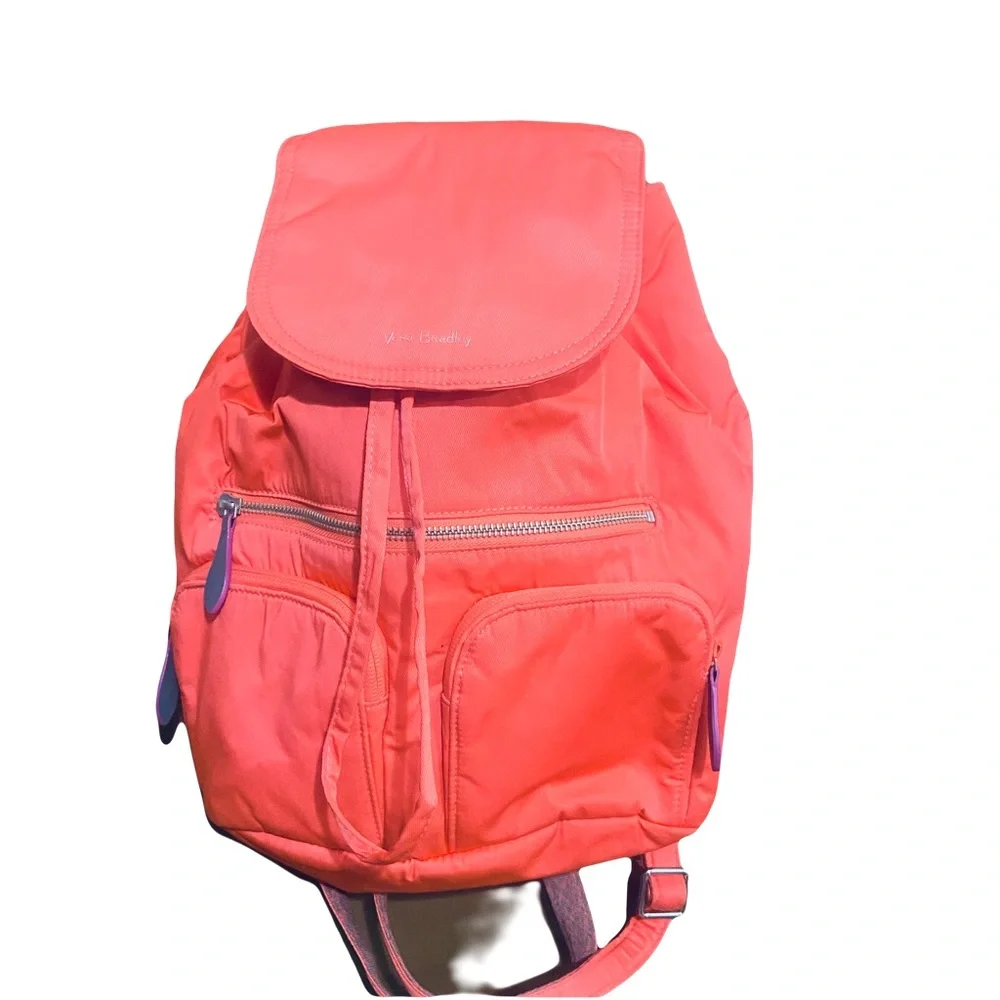 New Vera Bradley Midtown Cargo Coral Backpack with Padded Straps